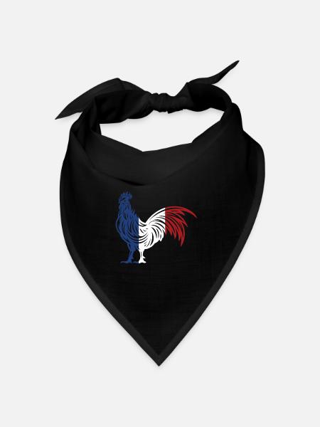 Flagge von Frankreich - Flagge Frankreich - Wurzeln - Bandana Dreieckstuch - Schwarz
