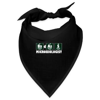 Lustiger Primärelement-Badass-Mikrobiologe - Bandana Dreieckstuch - Schwarz - Vorne