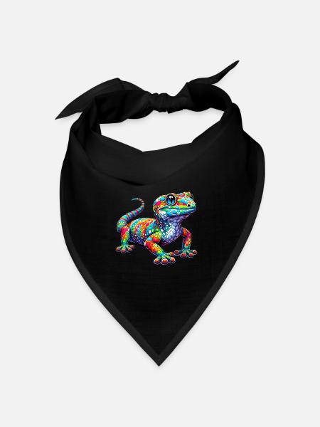 Gecko - Bandana Dreieckstuch - Schwarz
