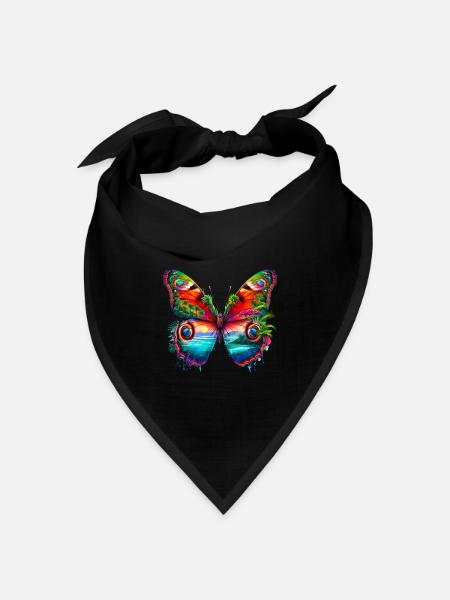 Schmetterling - Bandana Dreieckstuch - Schwarz