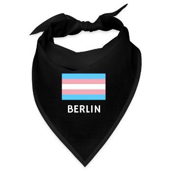 Trans Pride Flagge Berlin - Bandana Dreieckstuch - Schwarz - Vorne
