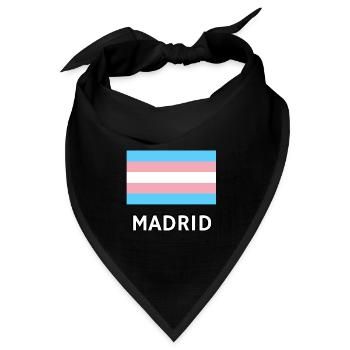 Trans Pride Flagge Madrid - Bandana Dreieckstuch - Schwarz - Vorne