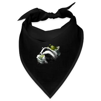 Bunter Aquarell-Rasierpinsel - Bandana Dreieckstuch - Schwarz - Vorne