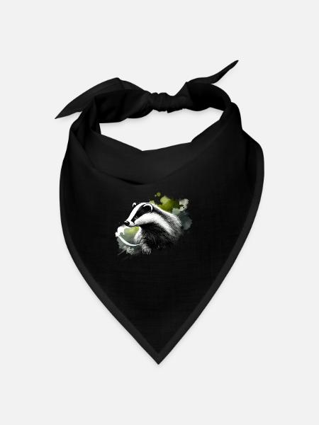 Bunter Aquarell-Rasierpinsel - Bandana Dreieckstuch - Schwarz