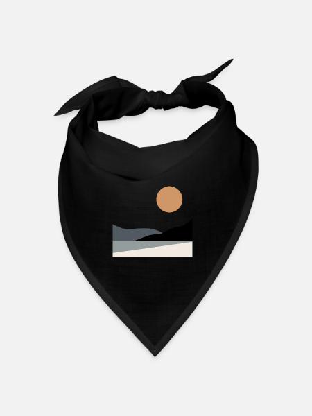 Abstrakte Landschaft - Bandana Dreieckstuch - Schwarz