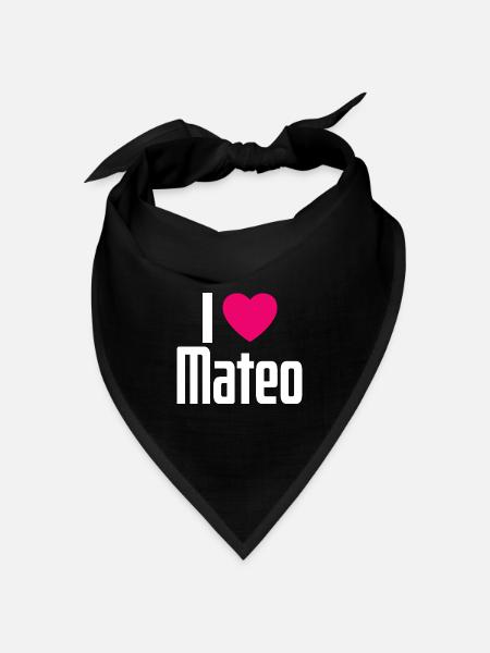 I Love Mateo Pinkes Herz Ich liebe Mateo - Bandana Dreieckstuch - Schwarz