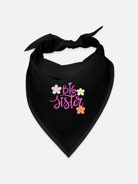 Big sister / Große Schwester T-Shirt - Bandana Dreieckstuch - Schwarz
