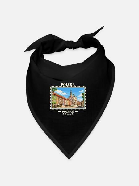 Polska Poznań Vintage Reisemarke - Bandana Dreieckstuch - Schwarz