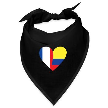 Frankreich-Kolumbien-Flagge | Franco-kolumbianische Schenkung - Bandana Dreieckstuch - Schwarz - Vorne