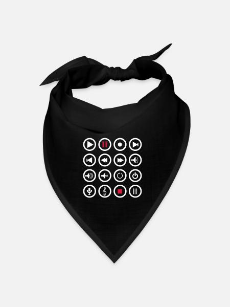 Music Play - Bandana Dreieckstuch - Schwarz