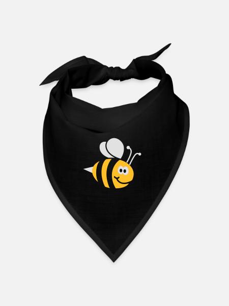 Bienchen 2C - Bandana Dreieckstuch - Schwarz