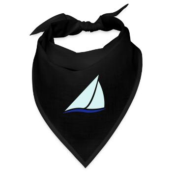 Sailing Boat Logo - Bandana Dreieckstuch - Schwarz - Vorne