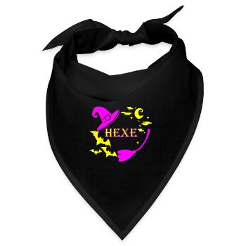 Hexe Halloween Walpurgisnacht - Bandana Dreieckstuch - Schwarz - Vorne