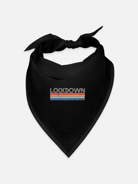 Vintage Lockdown Social Distancing 2020 - Bandana Dreieckstuch - Schwarz