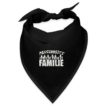 Menschheitsfamilie Friedensbewegung Peace - Bandana Dreieckstuch - Schwarz - Vorne