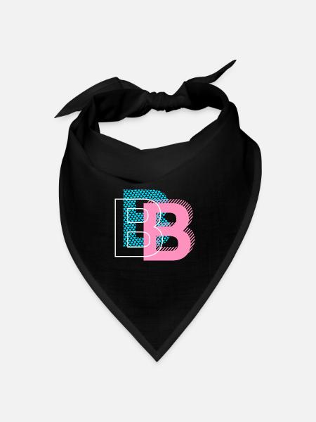 B wie Buchstabe - Bandana Dreieckstuch - Schwarz
