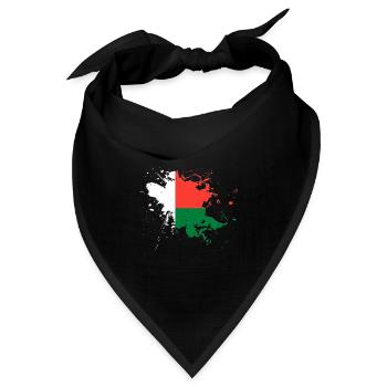 Madagaskar Flagge als Farbklecks - Bandana Dreieckstuch - Schwarz - Vorne