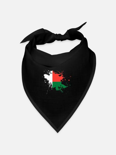 Madagaskar Flagge als Farbklecks - Bandana Dreieckstuch - Schwarz
