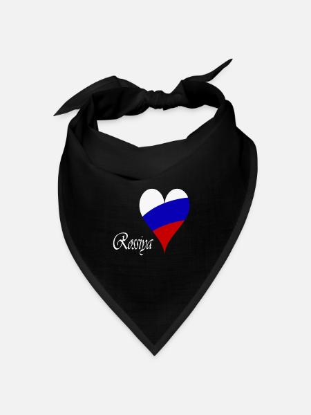 Russland Design - Bandana Dreieckstuch - Schwarz