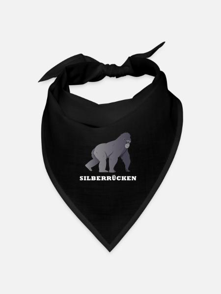 Silberrücken | Gorilla - Bandana Dreieckstuch - Schwarz