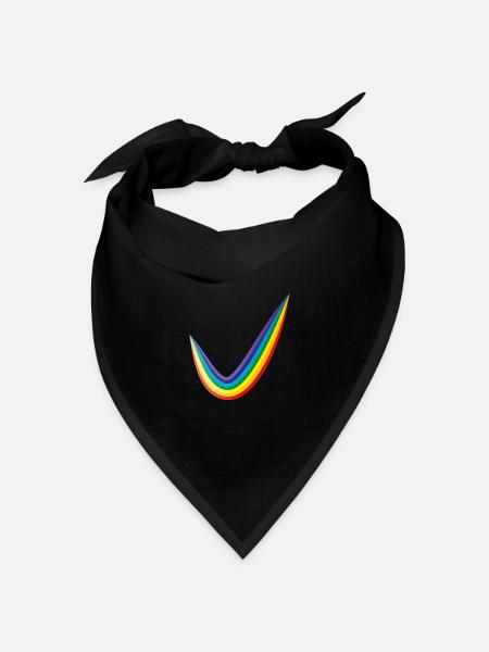 Regenbogen Haken - Bandana Dreieckstuch - Schwarz