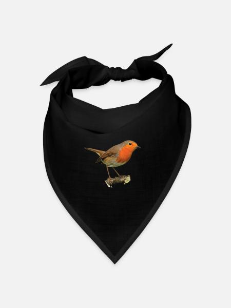 Rotkehlchen1 Robin - Bandana Dreieckstuch - Schwarz