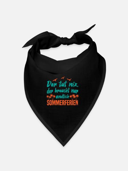 Der tut nix, der braucht Sommerferien - Bandana Dreieckstuch - Schwarz
