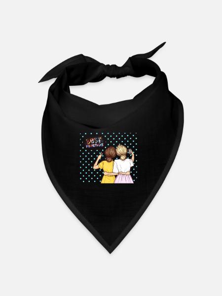 Beste Freunde - Bandana Dreieckstuch - Schwarz