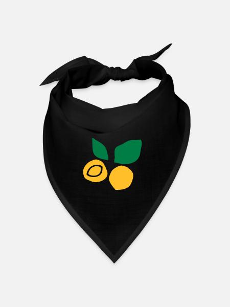 Aprikosenfrucht c2 - Bandana Dreieckstuch - Schwarz