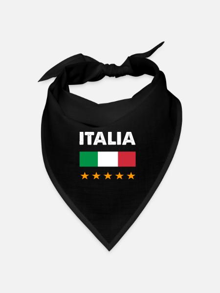 Italia Champion 5 Stern - Bandana Dreieckstuch - Schwarz