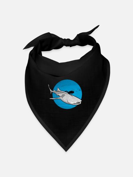 Tauchen mit Walhai - Bandana Dreieckstuch - Schwarz