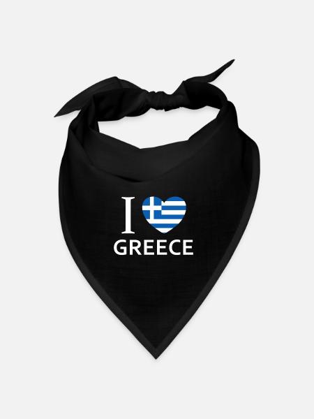 I love Greece - Bandana Dreieckstuch - Schwarz