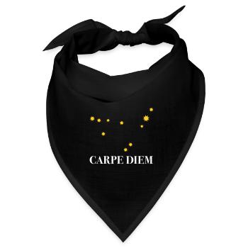 Carpe Diem nutze den Tag Sternbild Steinbock Deneb - Bandana Dreieckstuch - Schwarz - Vorne