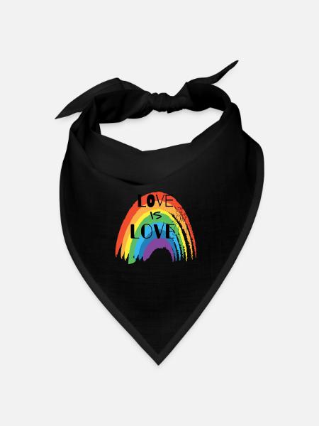 LOVE IS LOVE - Bandana Dreieckstuch - Schwarz