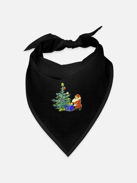 Weihnachtsmann - Bandana Dreieckstuch - Schwarz