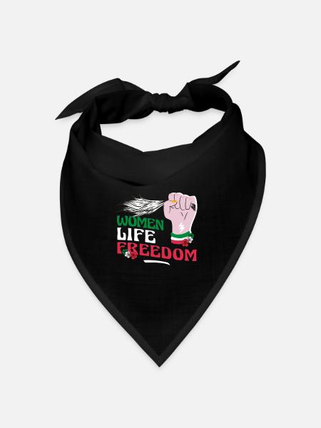Niedliche iranische Frauen - Frauen Leben Freiheit - Bandana Dreieckstuch - Schwarz