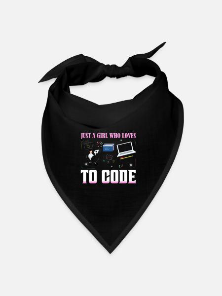 Just A Girl Who Loves To Code Coding Software - Bandana Dreieckstuch - Schwarz