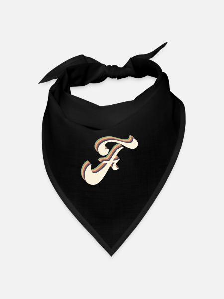 Buchstabe f - Bandana Dreieckstuch - Schwarz