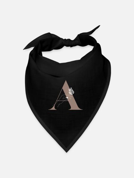 Magischer Schmetterlingsbuchstabe - Bandana Dreieckstuch - Schwarz