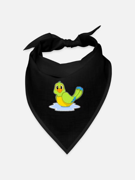 Papagei Schwimmen - Bandana Dreieckstuch - Schwarz
