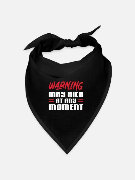 warning may kick at any moment Design - Bandana Dreieckstuch - Schwarz