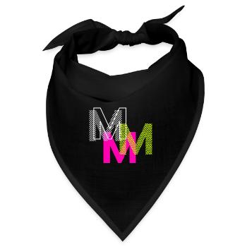M Buchstabe - Bandana Dreieckstuch - Schwarz - Vorne