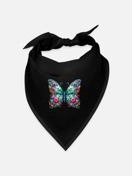 Schmetterling - Bandana Dreieckstuch - Schwarz