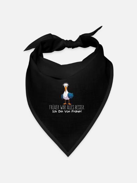 Früher war alles besser - Möwe Witziger Vogel - Bandana Dreieckstuch - Schwarz