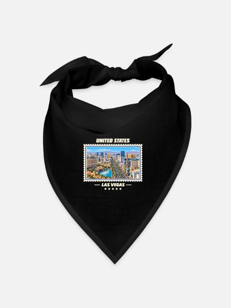 Vereinigte Staaten Las Vegas Vintage Reisemarke - Bandana Dreieckstuch - Schwarz