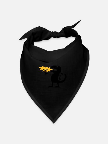 Drache_grillt - Bandana Dreieckstuch - Schwarz