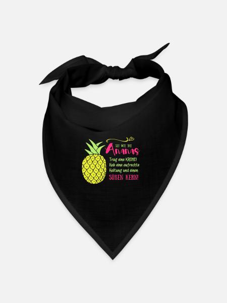 Ananas Krone Spruch - Bandana Dreieckstuch - Schwarz
