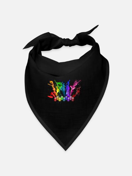 Dance of paints - 9 colors - Bandana Dreieckstuch - Schwarz