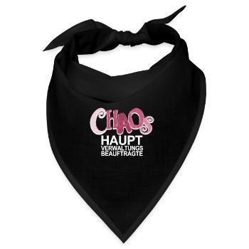 Chaos Beauftragte - lustiger Spruch für Mütter - Bandana Dreieckstuch - Schwarz - Vorne