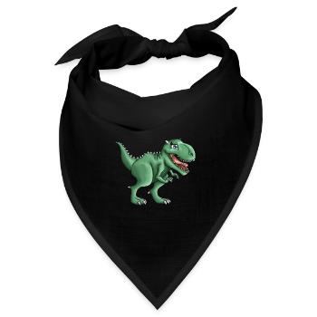 T-rex Tyrannosaurus Rex Dino Illustration - Bandana Dreieckstuch - Schwarz - Vorne